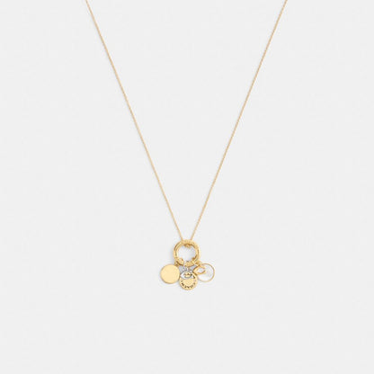 Coach Coin Pendant Necklace Gold