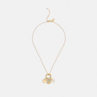 Coach Coin Pendant Necklace Gold