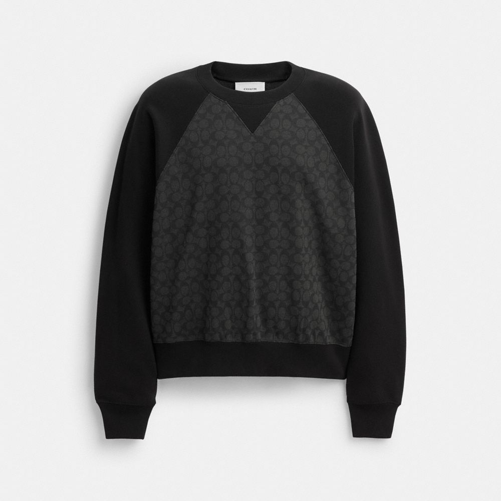 Coach Signature Crewneck Sweatshirt Charcoal Signature