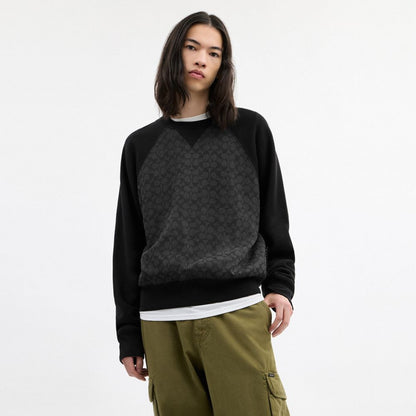 Coach Signature Crewneck Sweatshirt Charcoal Signature