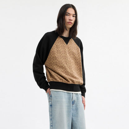 Coach Signature Crewneck Sweatshirt Tan Signature