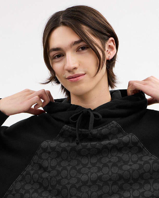 Signature Hoodie In Organic Cotton Charcoal Signature Charcoal Signature