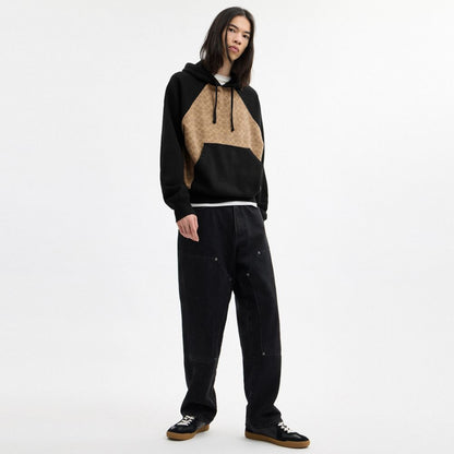 Coach Signature Hoodie In Organic Cotton Tan Signature