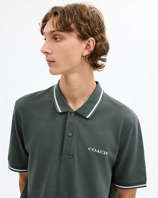 Signature Trim Polo In Organic Cotton Ivy Ivy