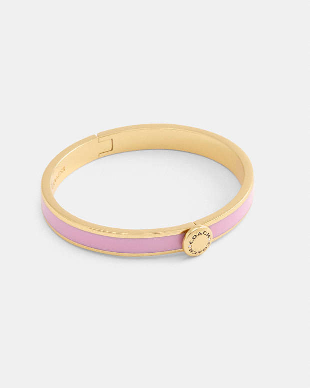 Coach Rivet Enamel Hinged Bangle Gold-Pink Gold-Pink