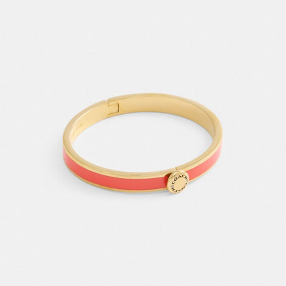 Coach Coach Rivet Enamel Hinged Bangle Gold Red
