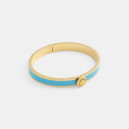 Coach Coach Rivet Enamel Hinged Bangle Gold Blue