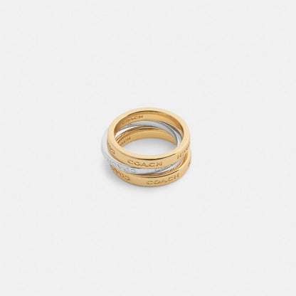 Coach Coach Triple Ring Set Gold Silver