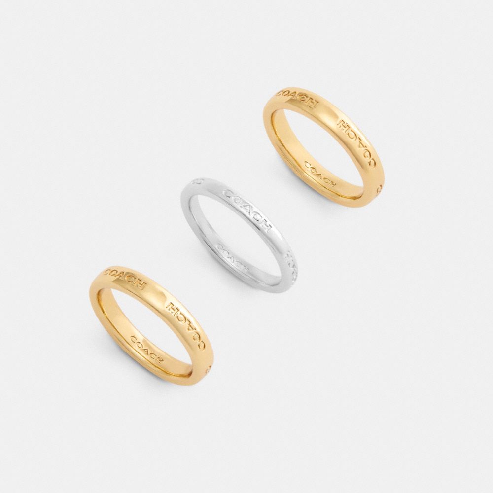 Coach Coach Triple Ring Set Gold Silver