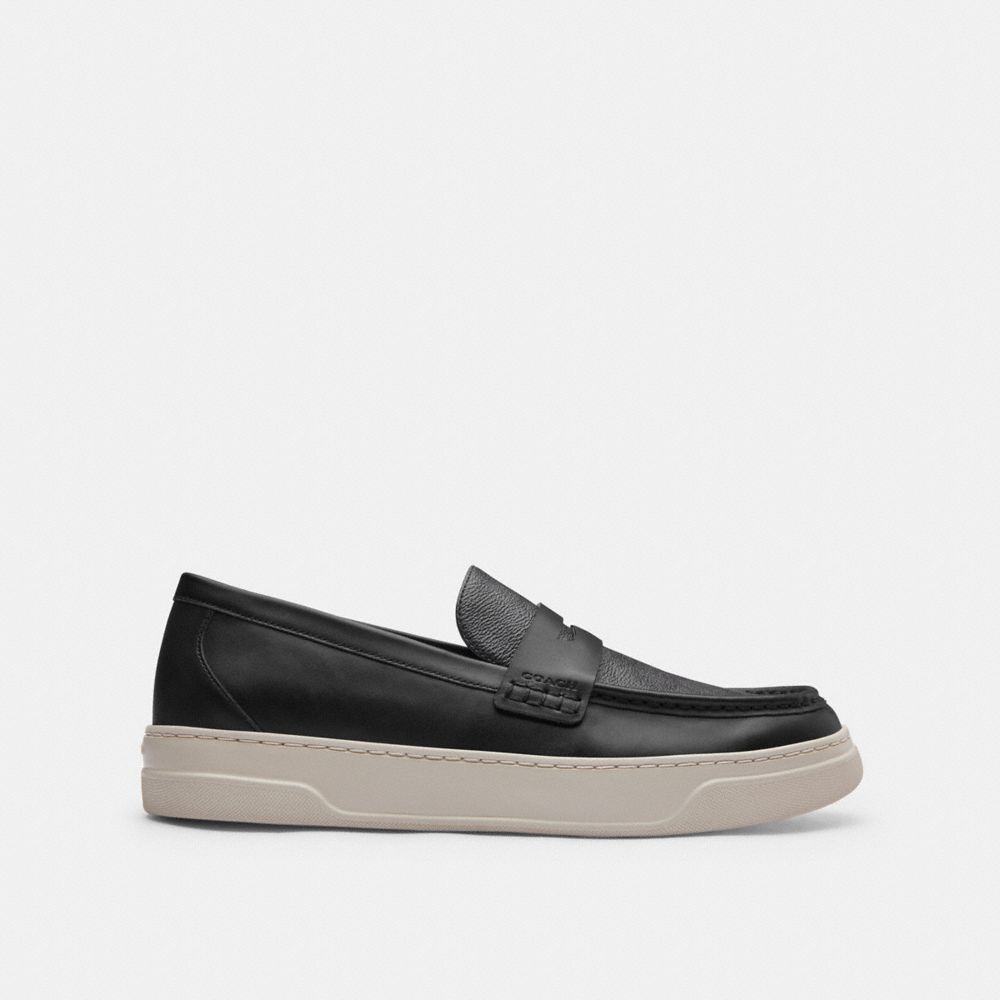 Coach Hybrid Loafer With Signature Canvas Charcoal Black