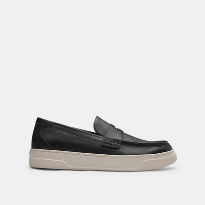 Coach Hybrid Loafer With Signature Canvas Charcoal Black
