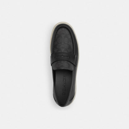 Coach Hybrid Loafer With Signature Canvas Charcoal Black