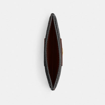 Coach Essential Card Case In Signature Canvas Brass Maple