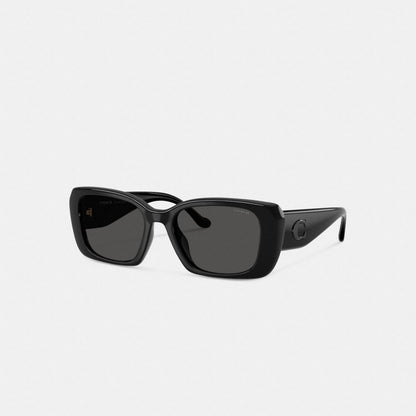 Coach Maxi Sculpted C Oversized Rectangle Sunglasses Black
