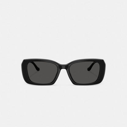 Coach Maxi Sculpted C Oversized Rectangle Sunglasses Black