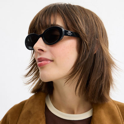 Coach Narrow Oval Sunglasses Black