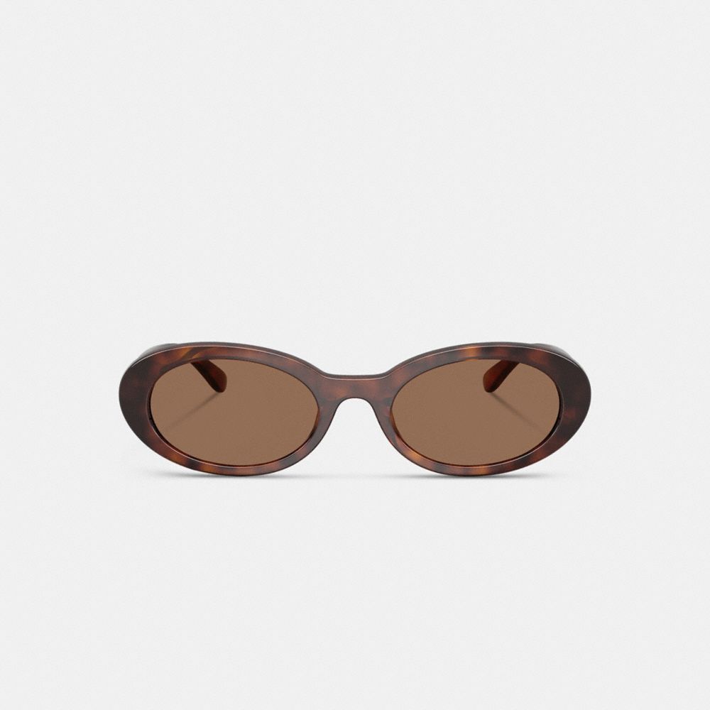 Coach Narrow Oval Sunglasses Dark Tortoise