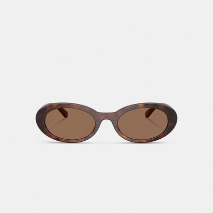 Coach Narrow Oval Sunglasses Dark Tortoise