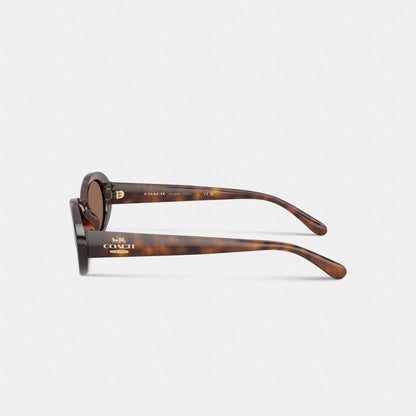 Coach Narrow Oval Sunglasses Dark Tortoise