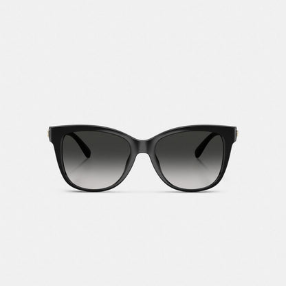 Coach Signature Heart Oversized Square Sunglasses Black