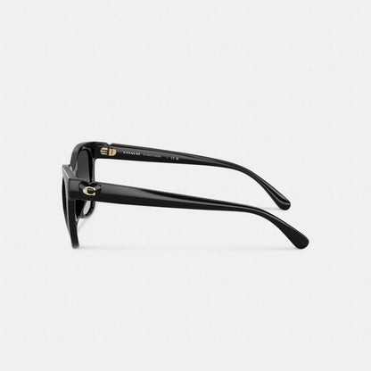 Coach Signature Heart Oversized Square Sunglasses Black