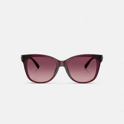 Coach Signature Heart Oversized Square Sunglasses Wine