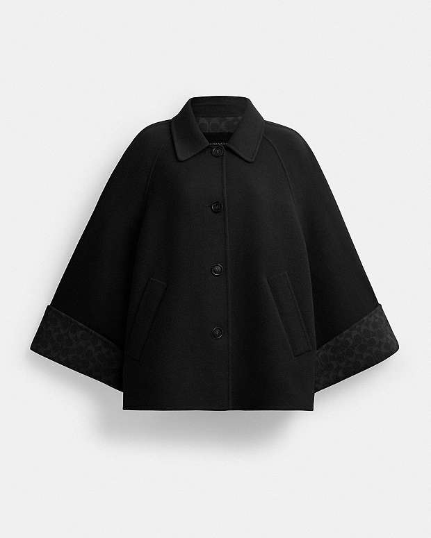 Wool Swing Coat Black Black