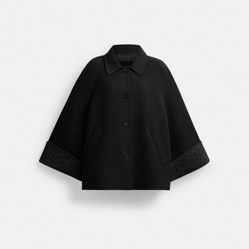 Coach Wool Swing Coat Black