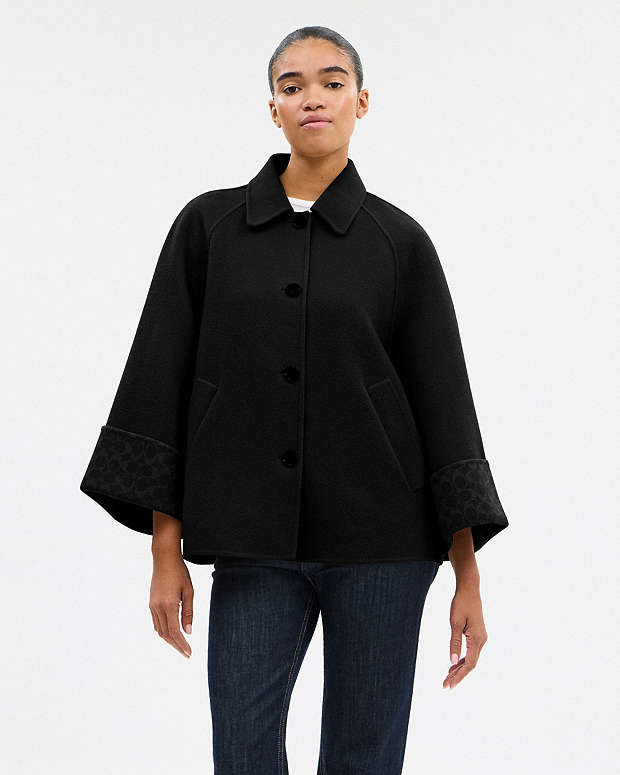 Wool Swing Coat Black Black