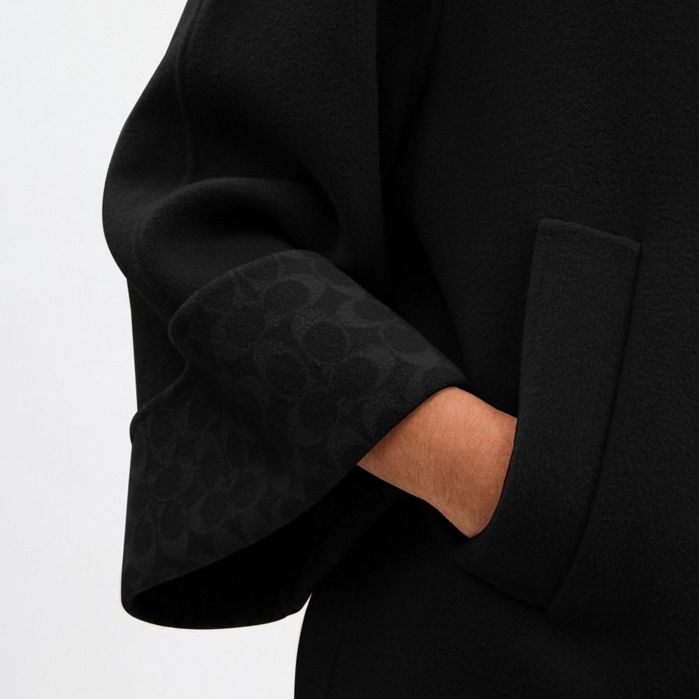 Coach Wool Swing Coat Black