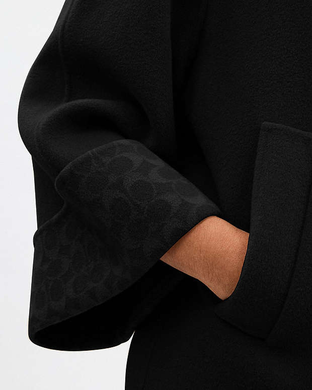 Wool Swing Coat Black Black