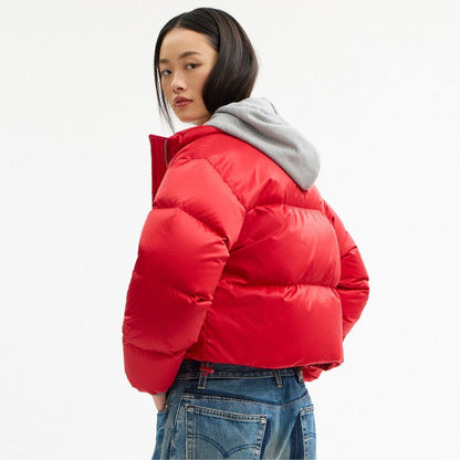 Coach Short Cropped Puffer Jacket Red