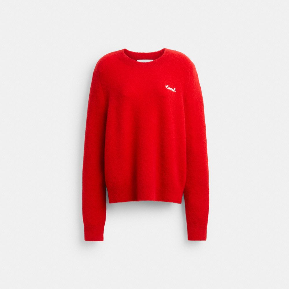 Coach Coach Embroidered Crewneck Sweater Red