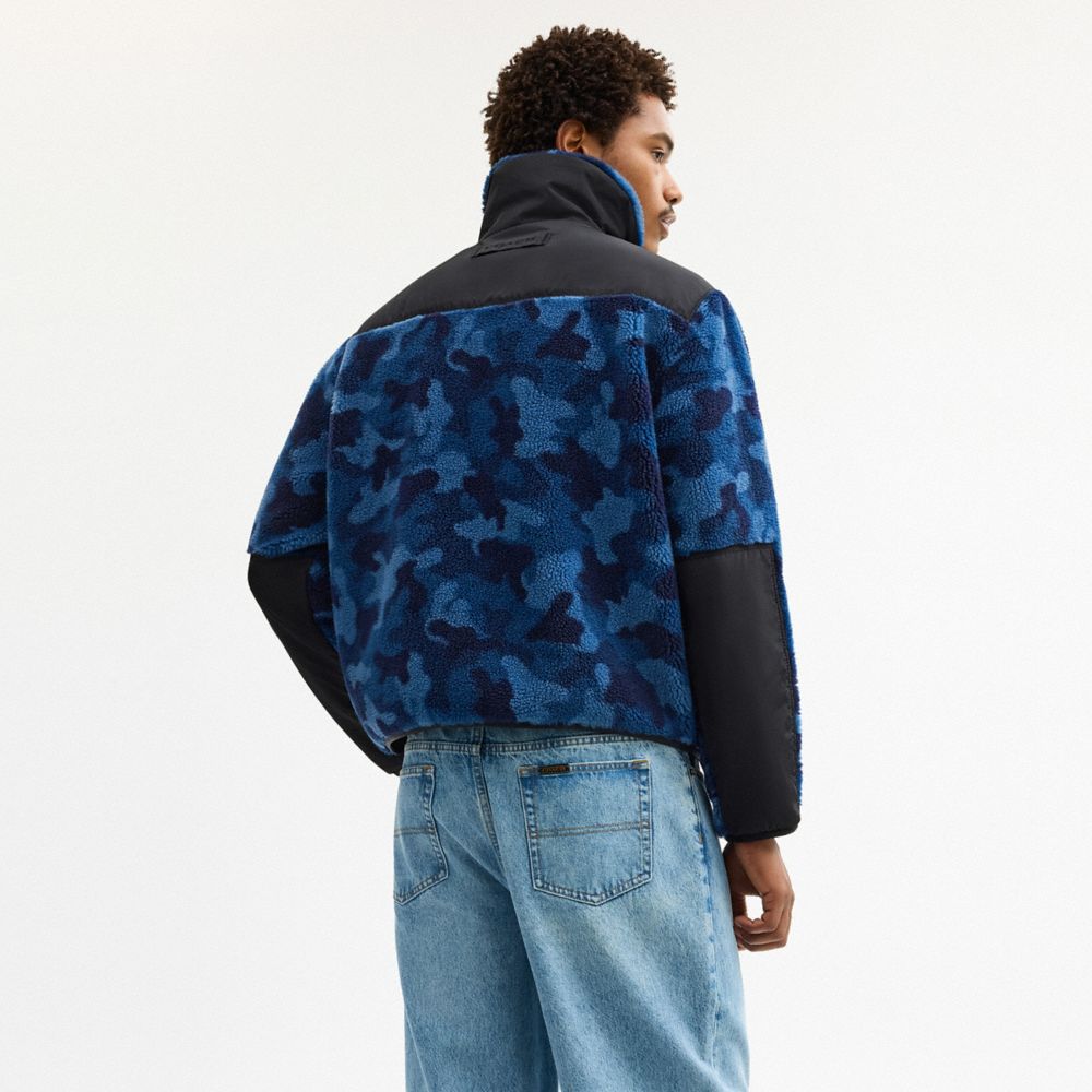 Coach Sherpa Jacket Blue Camo