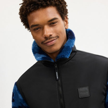 Coach Sherpa Jacket Blue Camo