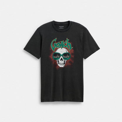 Coach Skull Classic T Shirt Garment Dye Black