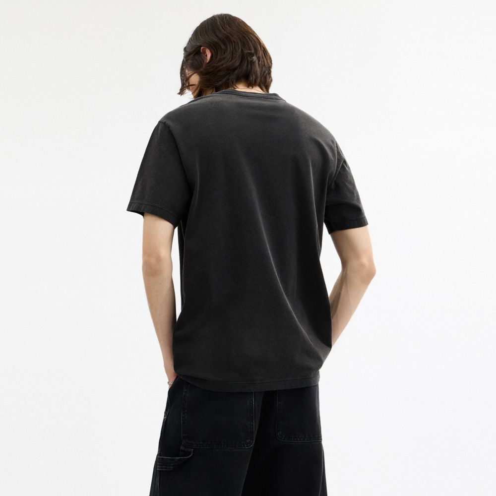 Coach Skull Classic T Shirt Garment Dye Black
