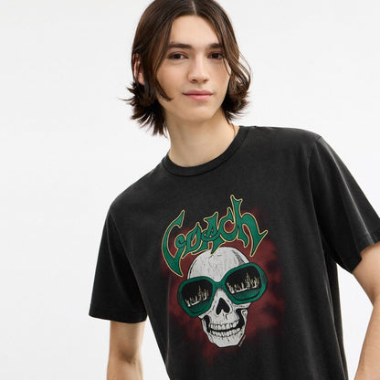 Coach Skull Classic T Shirt Garment Dye Black