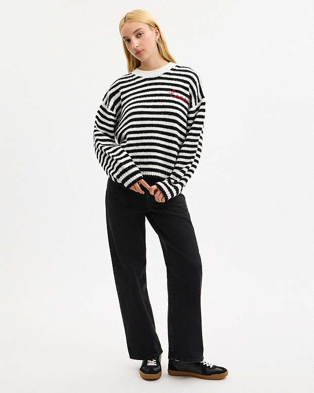 Coach Striped Sweater Black-Cream Black-Cream