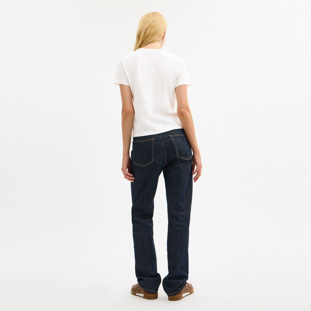 Coach Floral Collage T Shirt In Organic Cotton White