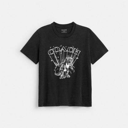 Coach T Rex Classic T Shirt In Organic Cotton Washed Black
