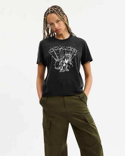Playful Rexy Classic T Shirt In Organic Cotton Washed Black Washed Black