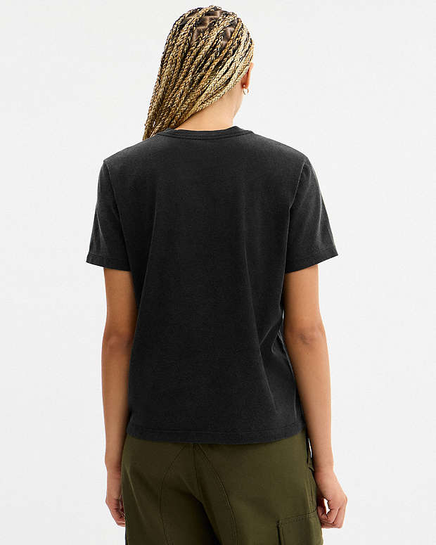 Playful Rexy Classic T Shirt In Organic Cotton Washed Black Washed Black