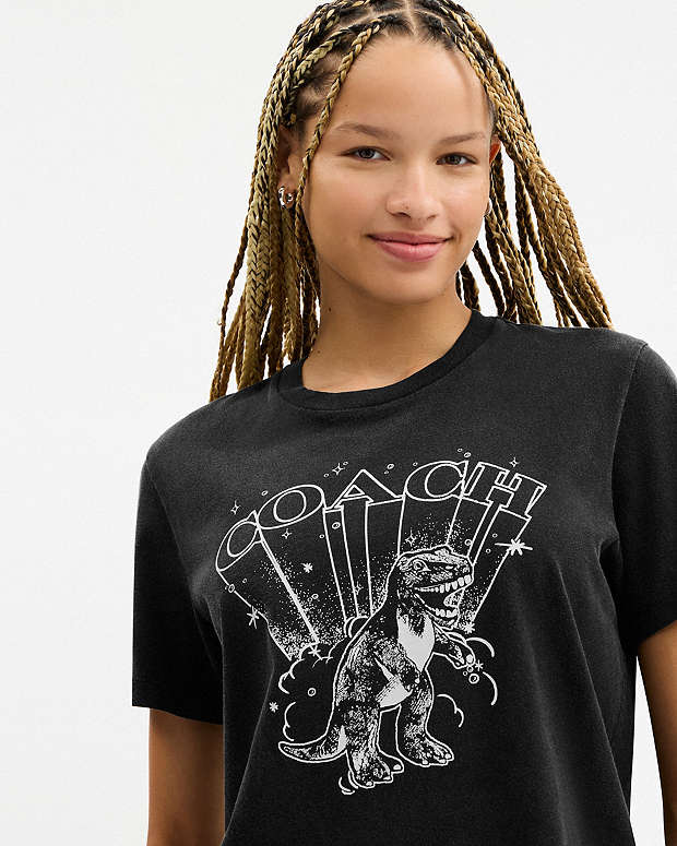 Playful Rexy Classic T Shirt In Organic Cotton Washed Black Washed Black