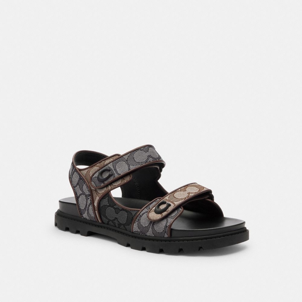 Coach Platform Sandal In Signature Jacquard Multi