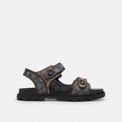 Coach Platform Sandal In Signature Jacquard Multi