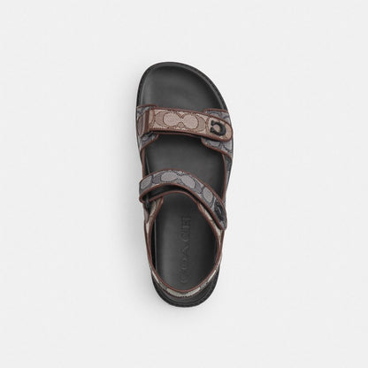 Coach Platform Sandal In Signature Jacquard Multi