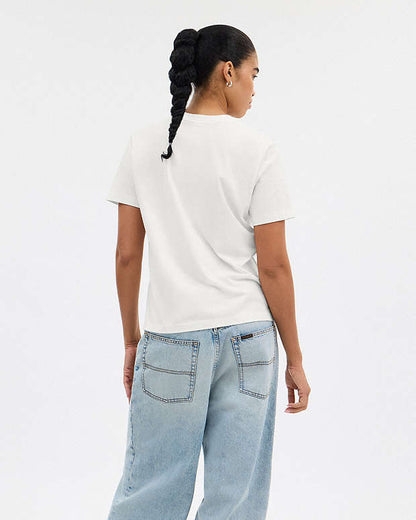 Leopard Signature Square Classic T Shirt In Organic Cotton White White