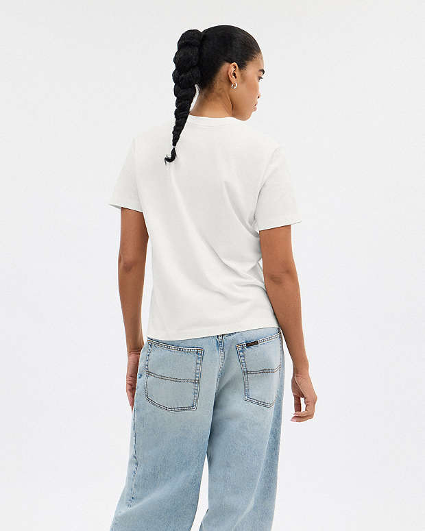 Leopard Signature Square Classic T Shirt In Organic Cotton White White