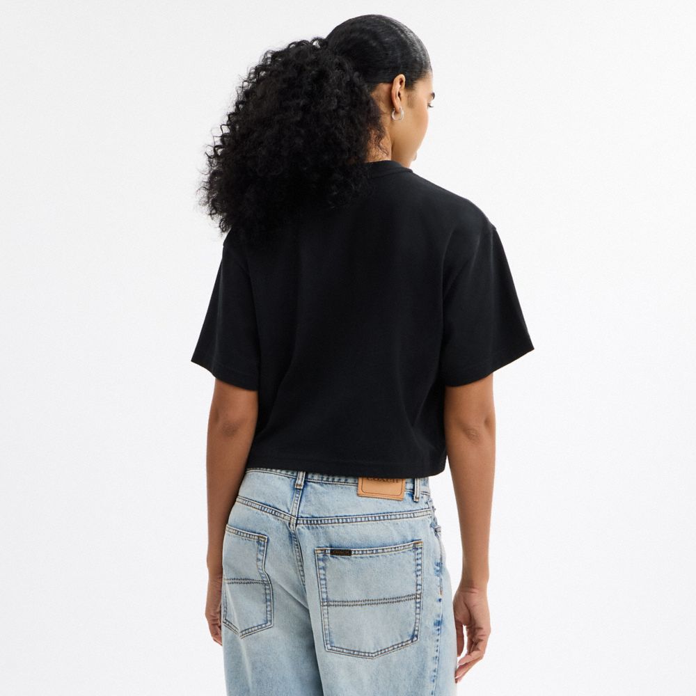 Coach Butterfly Cropped T Shirt Black